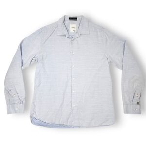 Blackberrys Urban India Light Blue Slim Fit Striped Button-Down Shirt Size Large